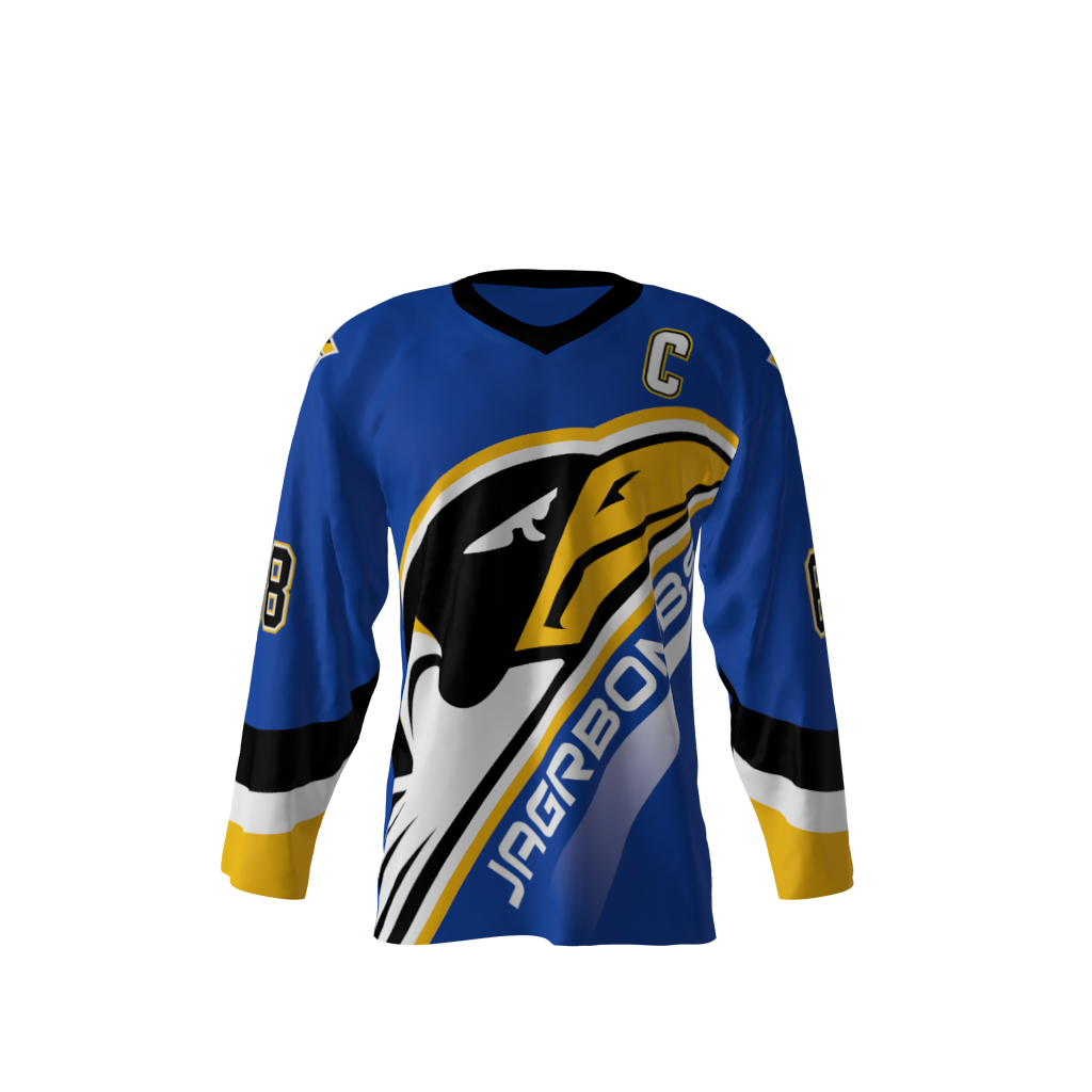 Jagr Bombs Retro Blue Hockey Jersey