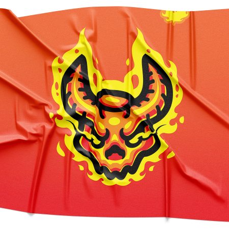 Demons Logo Rendering on Fabric