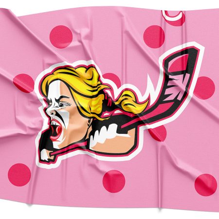 Hockey Moms Logo Rendering on Fabric