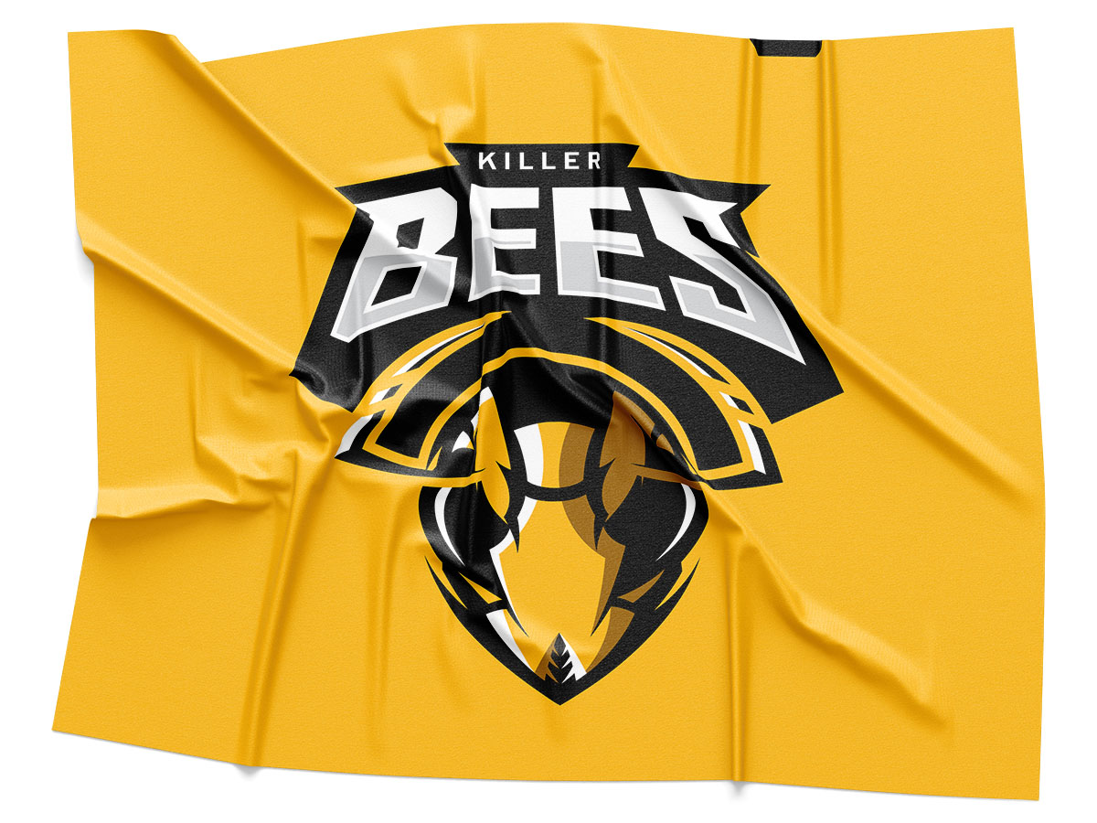 Killer Bees Logo Rendering on Fabric