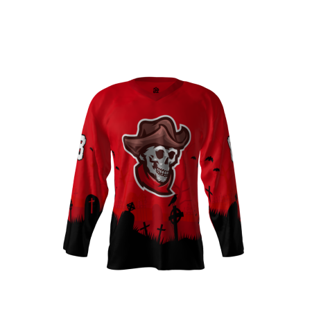 Outlaws Red Halloween Hockey Jersey