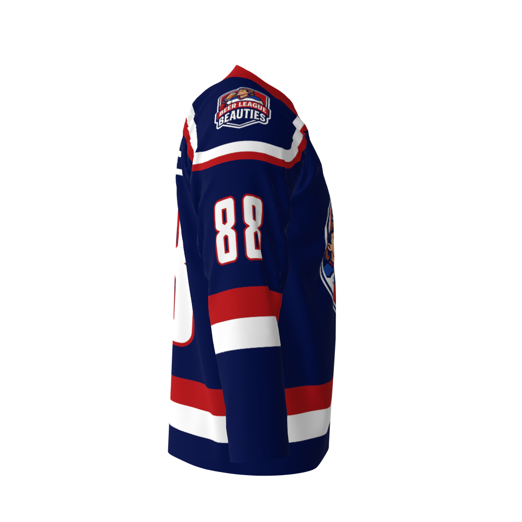 Beer League Beauties Blue Hockey Jersey - Image 4