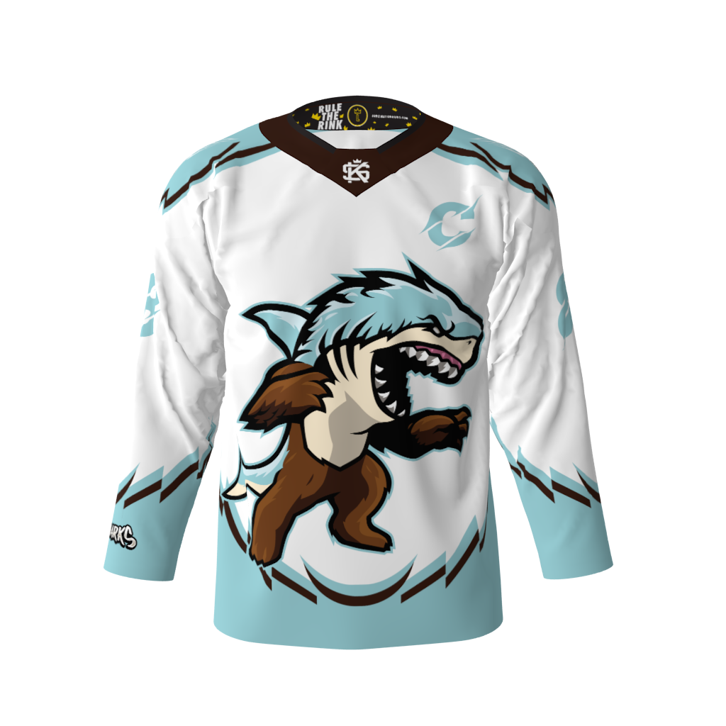 Bearsharks White Hockey Jersey