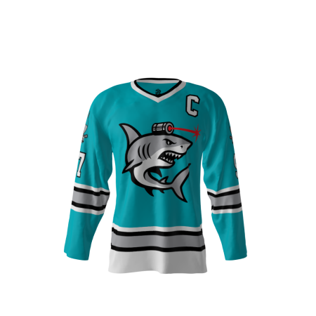 Sharks With Frickin' Laser Beams Attached To Their Heads Teal Hockey Jersey